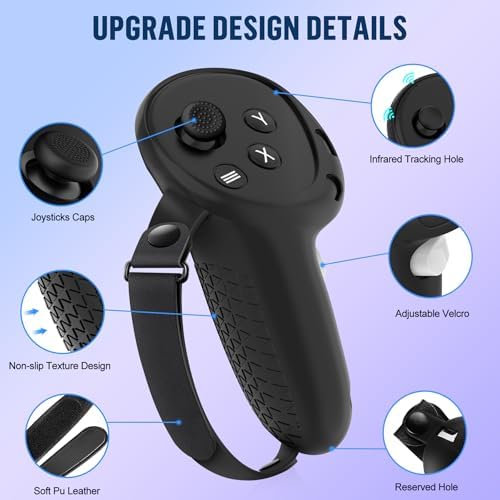 Silicone Cover Set Compatible with Meta Quest 3S Accessories, VR Protector Face Cover, Controller Grips, Front Shell Headset Cover and Lens Protective Cover for Meta/Oculus Quest 3S Accessories - 2