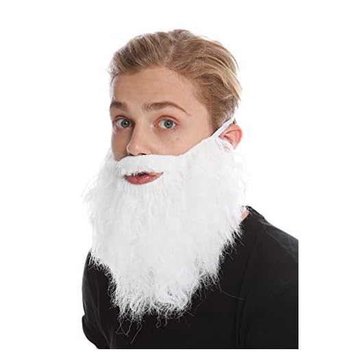WIG ME UP - 9537B-P60 Bart Vollbart Weiß Karneval Halloween Hipster Räuber Bandit Prophet Moses Gott
