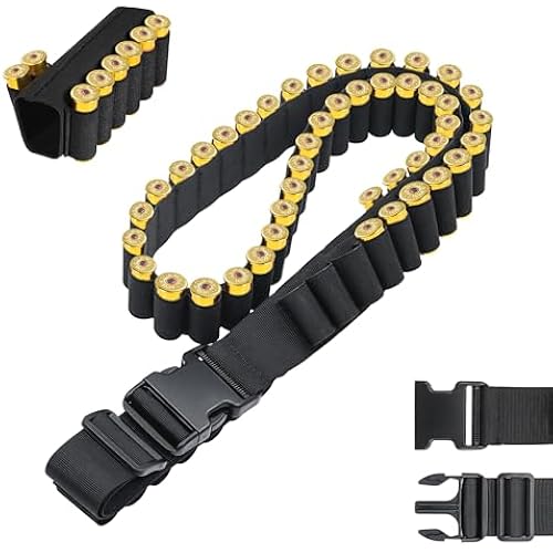 4 Pack 7 Round Shotgun Shell Holder or 12/20 Gauge 60 Round Tactical Shotgun Shell Bandolier Adjustable, Optional 2 Pcs 7 Round Shotgun Shell Holder / 8 Round Butt Stock Shell Holder for Hunting