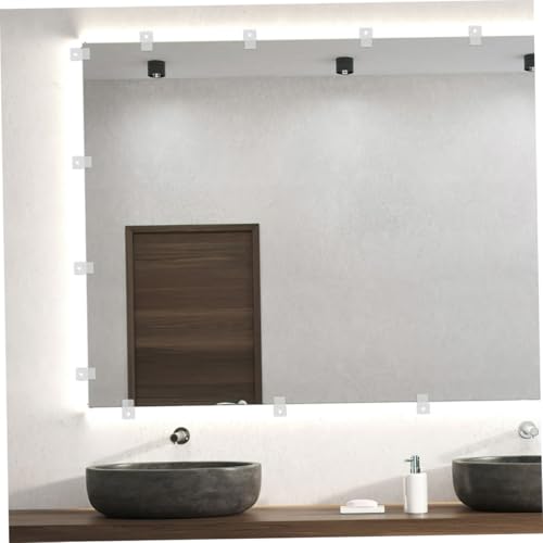 Image of 25 Sets Heavy Duty Mirror Clips Anchors Glass Panel Retainer Hardware for Wardrobe and Bathroom Installation No Drill Required