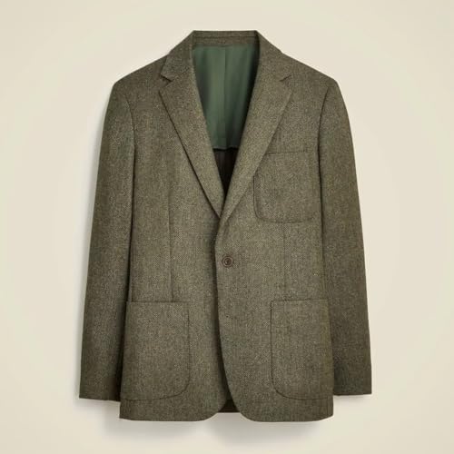 Men's Jacket Retro 2 Button Herringbone Tweed Blazer Casual Sport Coat for Work Prom4