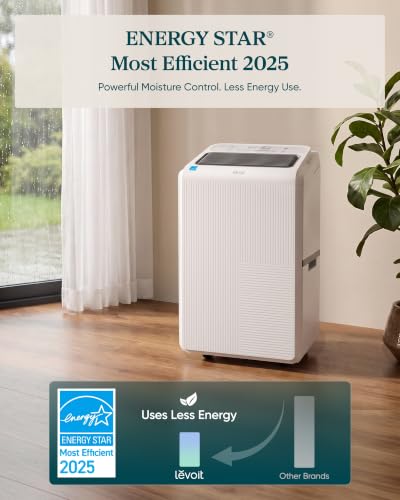 Levoit Dehumidifier for Basement & Home, DOE 25 Pint/Day (Max 84 Pint/Day) | 2025 Most Efficient Energy Star Certified, Drain Hose for Flexible Drainage, Wi-Fi Smart Control, Removable Pump, MERV Filter - image 6