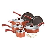 Paula Deen Signature Nonstick Cookware Set / Pots and Pans Set - 15 Piece, Coral Speckle