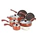 Paula Deen Signature Porcelain Nonstick 15-Piece Cookware Set, Coral Speckle
