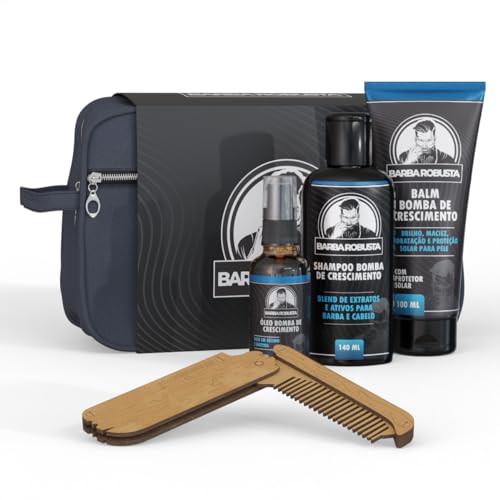 Barba Robusta Kit Barba Robusta Shampoo, Óleo, Balm, Pente E Nece...