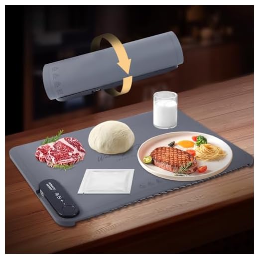 Food Warming Mat 24x16inch Surface Heating for Food Party Buffet Daily Use, Portable Electric Silicone Defrosting Tray, Hot Plate Keep Food Warm (Gray)