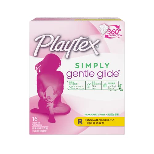 Playtex Tampon Playtex Simply Gentle Glide - Regular Absorbency - 16 Tampons - 360 Degree Protection - Fragrance Free