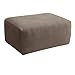 SureFit Home Décor SF45544 Pique Box Cushion Oversized Ottoman Covers Slipcover Stretch Form Fit, Polyester/Spandex, Machine Washable, One Piece, Taupe Color