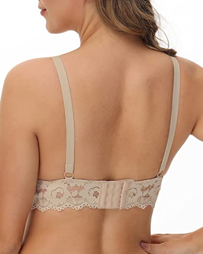 Hofish Women's Maternity Bra For Breastfeeding Lace Nursing Bras Comfy For Pregnancy Cream L #TOP5