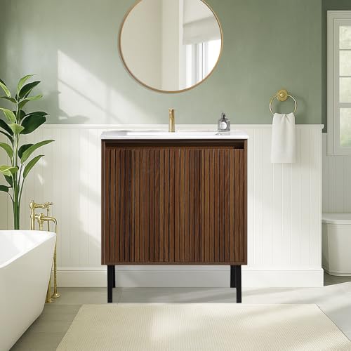 JINDOLI 30 Inch Bathroom Vanity with Sink, Modern Design for