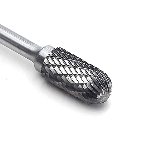 YUFUTOL SC-5 Tungsten Carbide Burr Cylinder Shape with Radius End Double Cut Rotary Burr File(1/2" Cutter Dia X 1"Cutter Length) with 1/4'' shank, 1pcs - Thumbnail 6