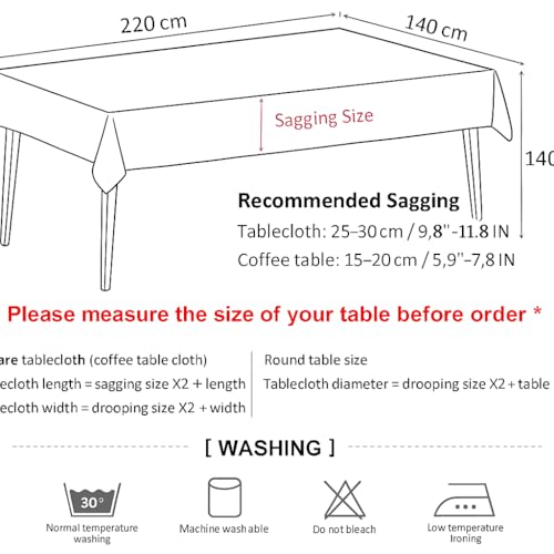 Image of Styleys Dining Table Cover Waterproof with for Kitchen Dining Table Cloth Dust and Oil Repellent (140x220, 1 Table Cover Only, Blue Flower, CTSD14)