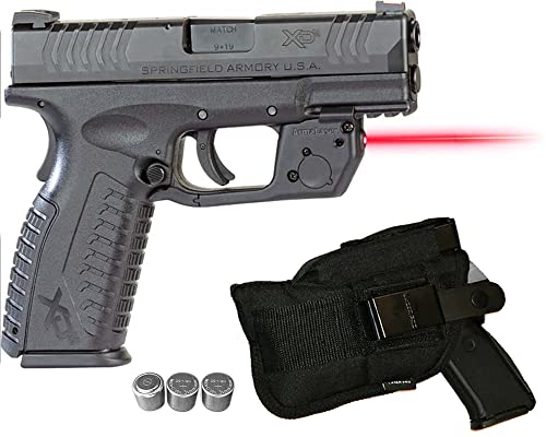 LASERPRO+ARMALASER Laser Kit for Springfield XD, XD Mod.2, XD-M, XD-M Elite NOT XD-S or XD-E w/Holster, Touch-Activated ArmaLaser TR35 Red Laser & 2 Extra Batteries
