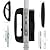 KIDOACOW Black Sliding Glass Door Handle Set Non-keyed Paito Door Handle wtih Mortise Lock and Keeper, Fit 3-15/16” Screw Hole Spacing. Thickness from 1” to 1-3/4”