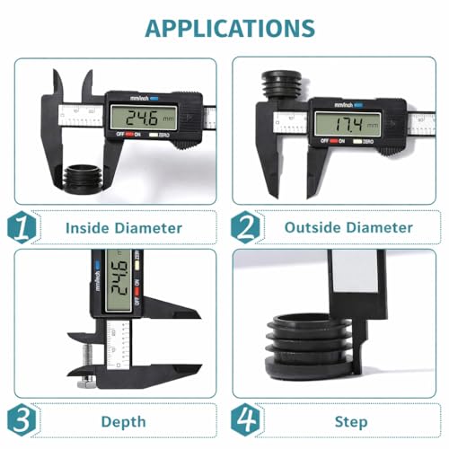 Image of 150mm Digital Caliper 0.01mm Accuracy Electronic Vernier Caliper LCD Display Inch /MM Conversion Precision Measuring Tool for DIY, Engineering & Industrial Use