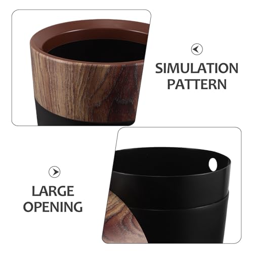 Caneca de basura plástica con diseño madera 14L miniatura 3