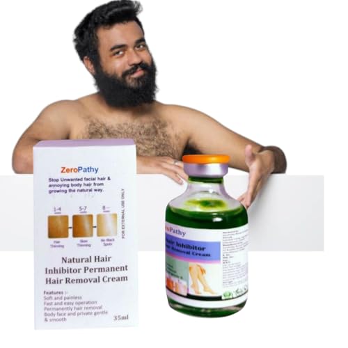 Image of 90 Days Herbal Hair Removal Oil 35ml - Ayurvedic Permanent Hair Stop for Women & Men - Works on Face, Upper Lip, Legs, Bikini Line, Underarms & Private Area - Natural & Safe