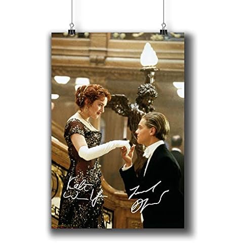 Pentagonwork Titanic Casts Signed Reprint Movie Poster 8.3x11.7 A4 Prints w/Stickers 1997 Film, Leonardo Dicaprio Kate Winslet Autographed, 001-014 Cover