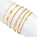 Gold Bracelets for Women Waterproof, 14K Gold Jewelry Sets Trendy Thin Dainty Stackable Cuban Link Paperclip Chain Bracelet Pack Fashion Accessories Gifts for Her