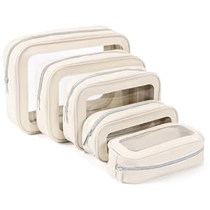 5PCS Diaper Bag Organizer Pouch Set, TSA Approved Toiletry Bag，Clear Waterproof TPU Makeup Bag Set Travel Organizer Bags for Women and Kids,Mothers Day Gifts