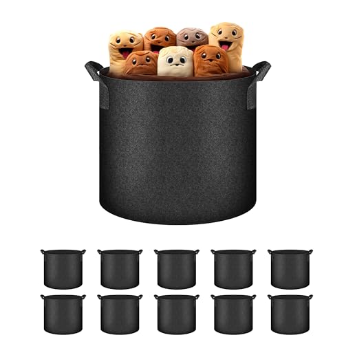 Simple Deluxe Storage Bins 10 Pack Heavy Duty Fabric Baskets with Handles, 300G Breathable Closet Organizer Boxes for Clothes/Toy/Linen in Shelves/Bedroom/Nursery, Washable & Foldable, 9.9''DX9.1''H