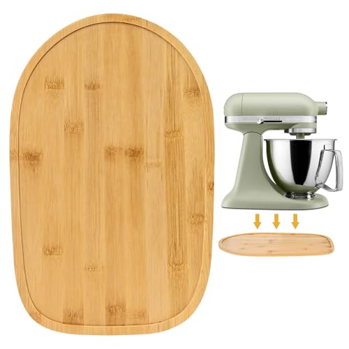 ASSRECT Tabla Deslizante de Bambú para Kitchen Aid Artisan 4,5-5 Qt, Base Deslizante Antideslizante para Robot de Cocina, Accesorio Compatible con 5K45SS 5KSM125 5KSM175PS