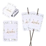 LongHoneySong 50 Stück Wunderkerzen Hochzeit Tags Lasst unsere Liebe leuchten Freudentränen Hochzeitskarte Wunschkarten Hochzeit Grußkarte[kein Wunderkerzen] (A)