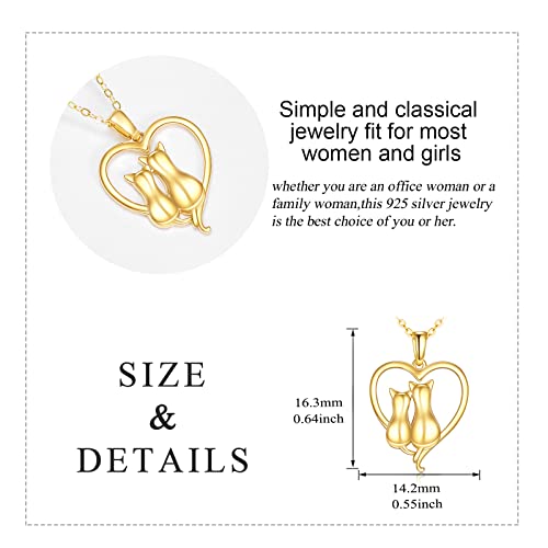 Kecho Gold Cat Necklace For Women 14K Gold Love Heart Cat Pendant Necklace Fine Gold Cats Jewelry Gifts For Girls Girlfriend Mother Her #TOP4