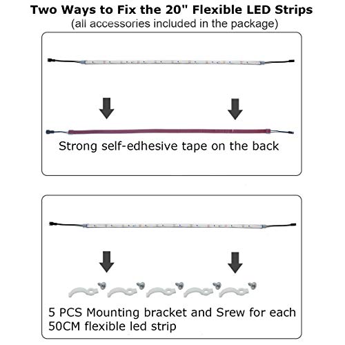Litever Under Cabinet Lighting Kit, 6 PCS 20 Inches Flexible LED Strips, 24W, 1800 Lumen, Warm White 2700K. Suitable for Kitchen Counters Book Shelf Closet Showcase Workshop-(6-Strip-2700K)