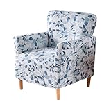 FUANGUI Banquet Armchair Slipcover Printed Chair Covers with Arms Stretch Club Chair Slipcover Soft Armchair Sofa Covers Anti-Slip Furniture Protector for Dogs Pets Home Living Room Decor, 18