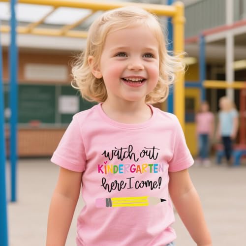 Kindergarten T-Shirt for Toddler Girls Back to School T Shirt Kids Watch Out Kindergarten Here I Come Shirts 3-7 Years2