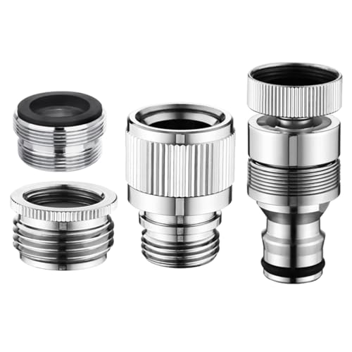 4 ピース蛇口コネクタガーデンホースとシャワー用漏れ防止アダプターポータブル洗濯機アクセサリーペット入浴アダプター