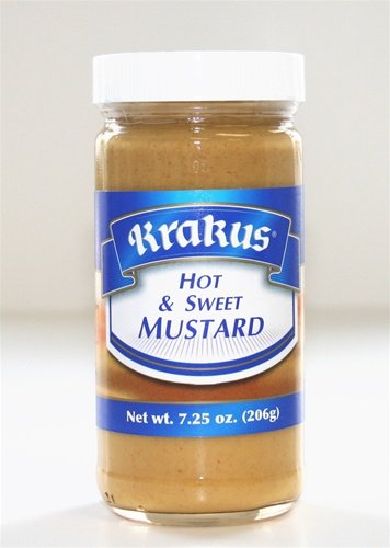 KRAKUS HOT & SWEET MUSTARD 7.25 oz (200g) musztarda ostro-slodka. Product of Poland.