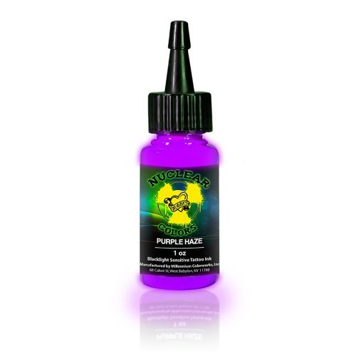 MOM'S Nuclear UV Blacklight Colors Tattoo Ink - Purple Haze UV Ink - 1/2 oz.