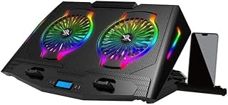 Standard ICE07 Gaming Laptop Cooler with Mobile Stand, 2 Large Fan Colorful Lights RGB Light, LCD Display, 2 USB Laptop