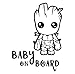 Autocollant en vinyle pour bébé Groot a Bordo, Baby Groot on Board, plusieurs tailles