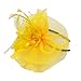 Produktbild Pluto & Fox Damen Fascinators Hut Blume Mesh Bänder Federn auf einem Stirnband und einem geteilten Clip Cocktail Tea Party Headwear (Gelb)