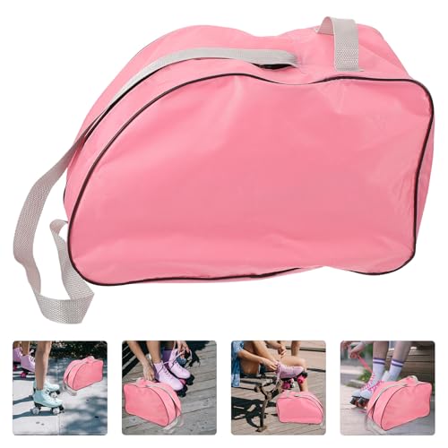 Bolsa para patines rosa con diseño sencillo de transporte portátil 7