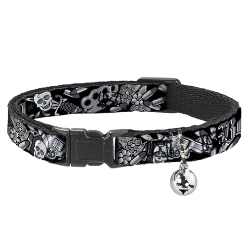 Collar de gato Breakaway Buckle-Down Born to Raise Hell negro 2