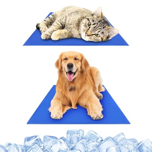 Image of A+a Pets' Pressure Activated Self Cooling Mat for Dogs, Cats & Small Animals | No Water No Refrigeration, Summer Relief | Non-Toxic Pad Stay Cool Indoor & Outdoor (M)