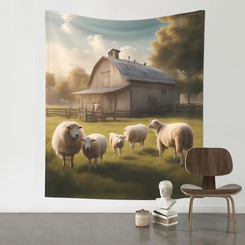 Tapisserie murale moutons : transformez un intérieur froid en espace cosy 152x130cm