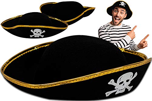 Trendario Chapeau de pirate pour enfants, idéal comme costume de carnaval, pour homme et femme, chapeau de pirate pour enfants et adultes, en taille unique Cover