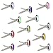 Yexpress 200 Pieces 8 x 15mm Mixed Colors Rhinestone Mini Brads Round Paper Fasteners Brass Pastel Metal Brads for Scrapbooking Crafts DIY Paper