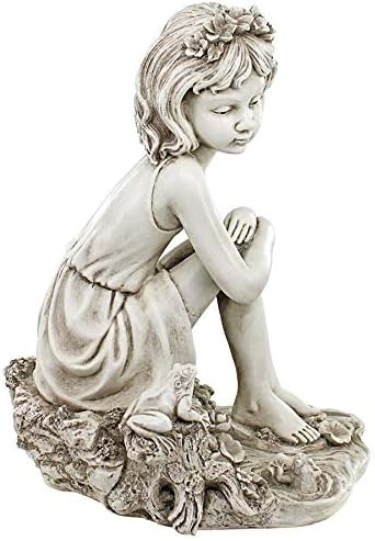 Miniatura 5 de Design Toscano Estatua de jardín de niña pequeña pausada por el estanque