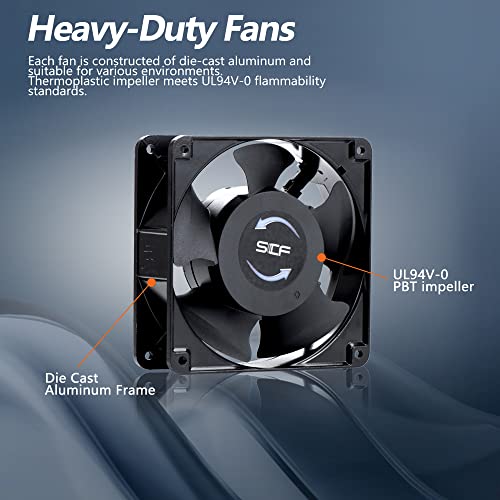 Scccf Axial 12025, Quiet Muffin Fan, 110V 115V 120V Ac 120Mm X 25Mm Axial Cooling Fan Dual Ball For Electronic Equipment #TOP5