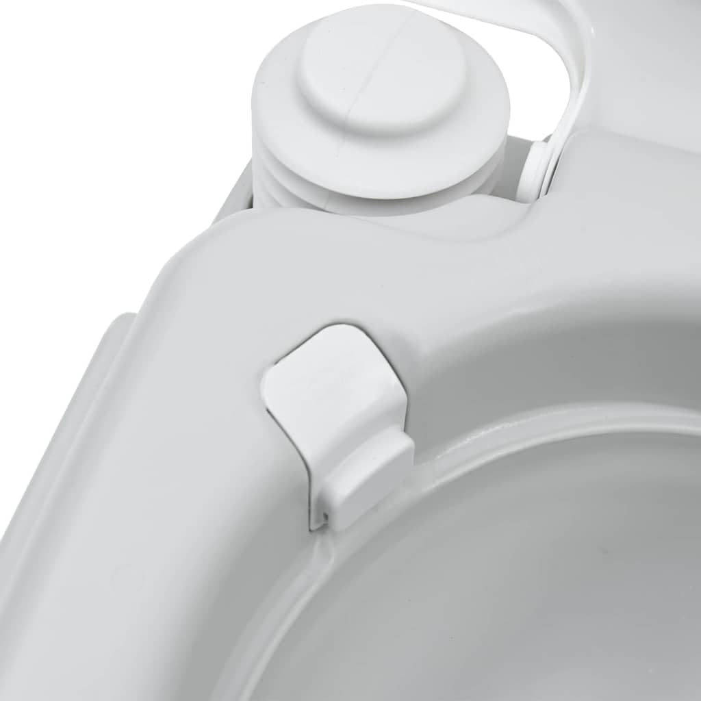 WC da campeggio, grigio e bianco, 41,5 x 36,5 x in polietilene, portatile, portatile, per esterni, da campeggio, igienico, inodore, pieghevole, per escursionismo, tenda e camper