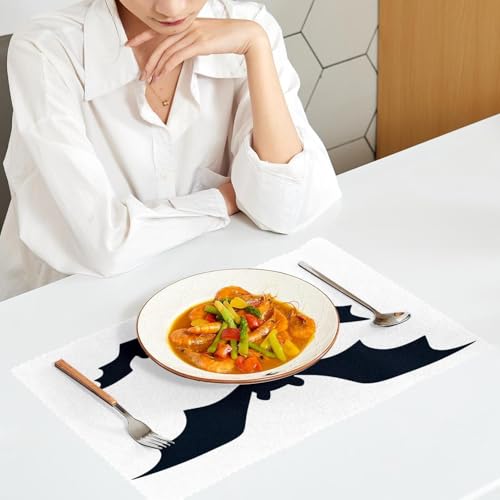 Sets de table chauve-souris protection table repas Halloween noir - 7