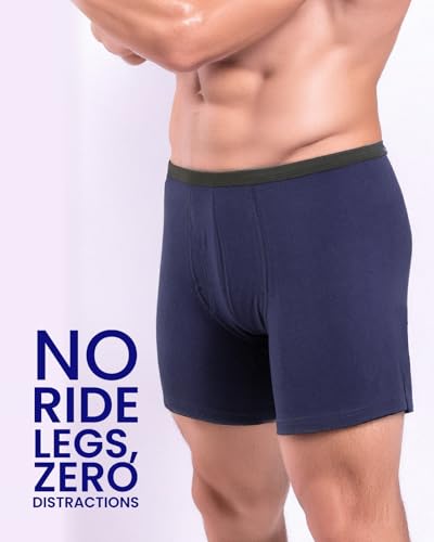 Livorno Essentials Men's Boxer Briefs - Soft Cotton Underwear for Men, Comfortable Men’s Briefs, Breathable Boxers (4-Pack)3