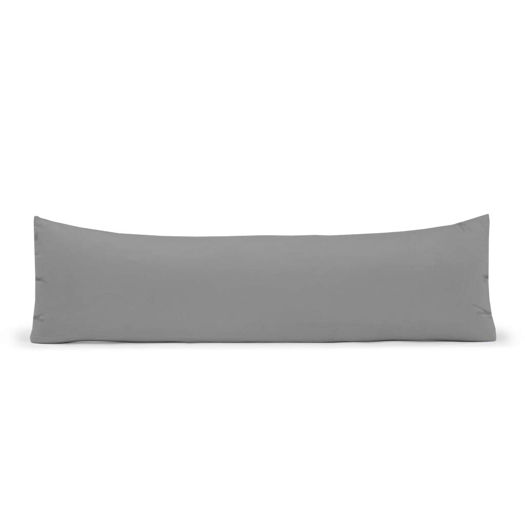 Bolster Body Pillow with Pillowcase Hollowfiber Filled - Orthopedic Pregnancy Maternity Cushion - For Nursing Back Neck Support Long Pillow- With Free Polycotton Pillowcase (Grey, Super King - 6FT)