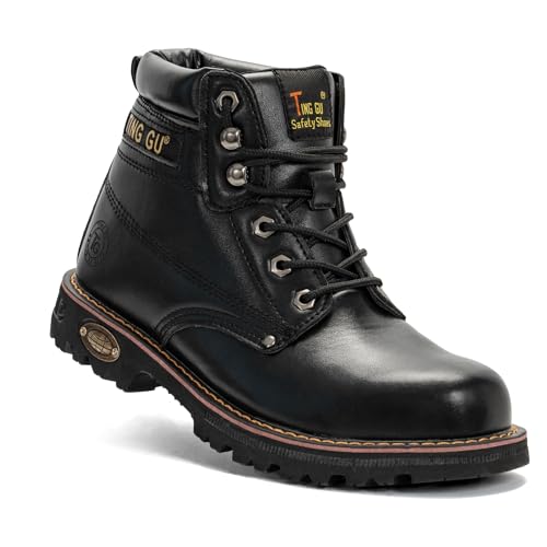 Image of Welding Work Boots for Men Women Slip on Steel Toe Safety Shoes Comfortable Indestructible Work Boots Puncture Proof Lightweight Breathable Construction Shoes